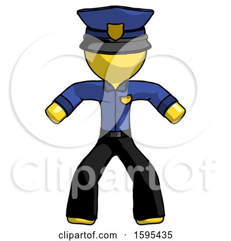 Yellow Police Male Sumo Wrestling Power Pose by Leo Blanchette