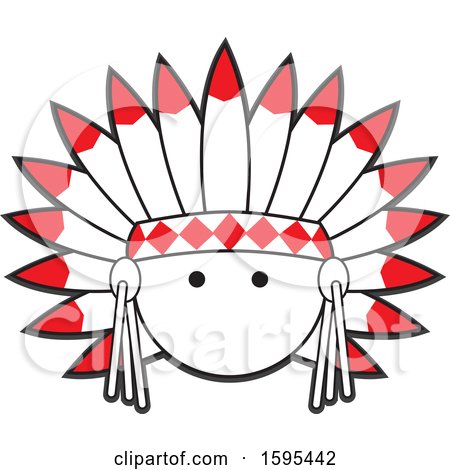 Clipart of a Cartoon Native American Chief School Sports Mascot - Royalty Free Vector Illustration by Johnny Sajem
