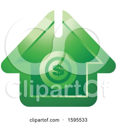 Clipart of a Usd Dollar Symbol House Icon - Royalty Free Vector Illustration by Lal Perera
