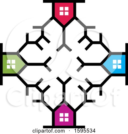 Clipart of a Colorful House Design - Royalty Free Vector Illustration by Lal Perera