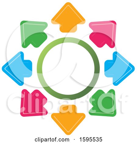 Clipart of a Circle of Colorful Arrows - Royalty Free Vector Illustration by Lal Perera