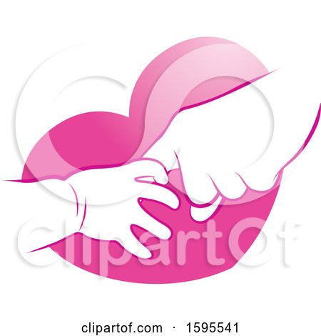 Clipart of Baby and Elder Hands over a Heart| Royalty Free Vector Illustration by Lal Perera