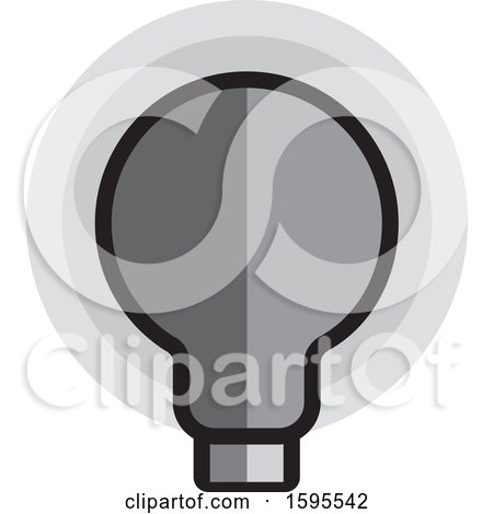Clipart of a Grayscale Light Bulb - Royalty Free Vector Illustration by Lal Perera
