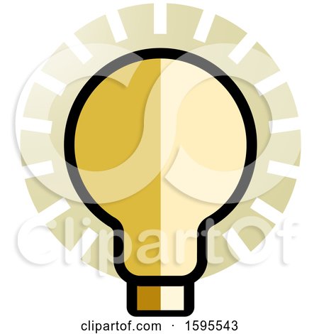 Clipart of a Shining Light Bulb - Royalty Free Vector Illustration by Lal Perera