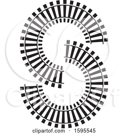 Clipart of a Train Tracks - Royalty Free Vector Illustration by Lal Perera