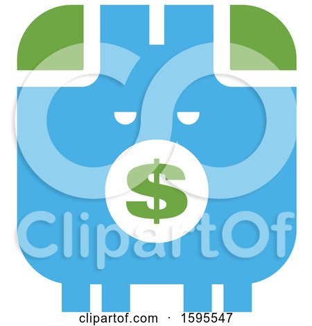 Clipart of a Green and Blue Piggy Bank - Royalty Free Vector Illustration by Lal Perera