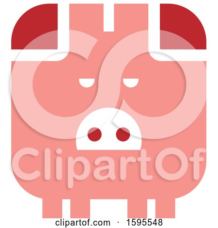 Clipart of a Pink Piggy Bank - Royalty Free Vector Illustration by Lal Perera