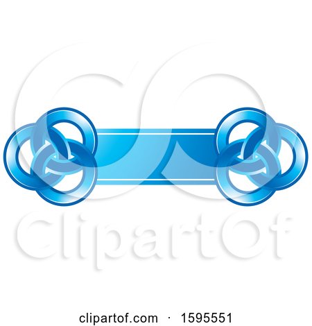 Clipart of a Blue Banner with Circles - Royalty Free Vector Illustration by Lal Perera