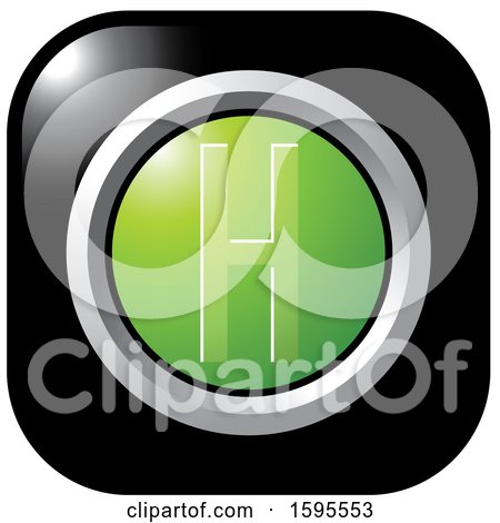Clipart of a Black and Green Letter H Icon - Royalty Free Vector Illustration by Lal Perera