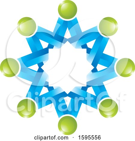 Clipart of a Blue and Green Abstract Star - Royalty Free Vector Illustration by Lal Perera