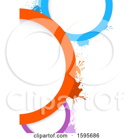 Clipart of a Colorful Splatter and Circle Background - Royalty Free Vector Illustration by dero