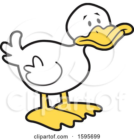 Clipart of a White Duck - Royalty Free Vector Illustration by Johnny Sajem