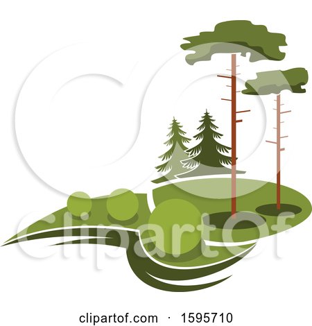 Clipart of a Park Design - Royalty Free Vector Illustration by Vector Tradition SM