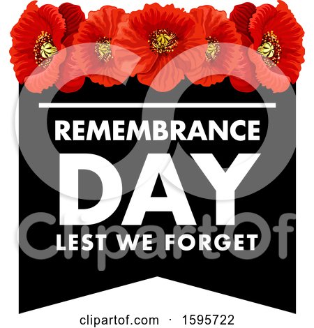 Clipart of a Red Poppy Flower Remembrance Day Design - Royalty Free Vector Illustration by Vector Tradition SM