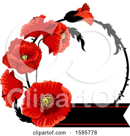 Clipart of a Red Poppy Flower Design - Royalty Free Vector Illustration by Vector Tradition SM