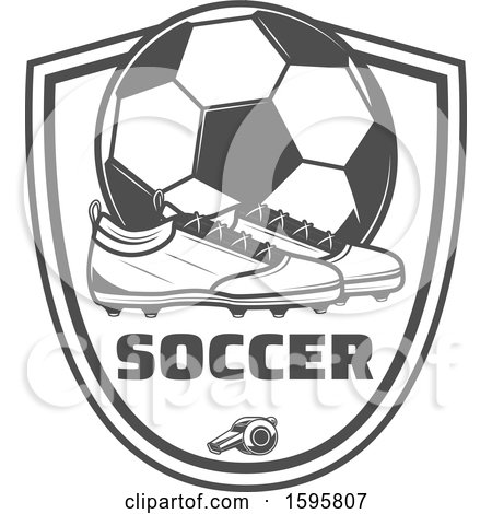 Clipart of a Grayscale Soccer Design - Royalty Free Vector Illustration by Vector Tradition SM