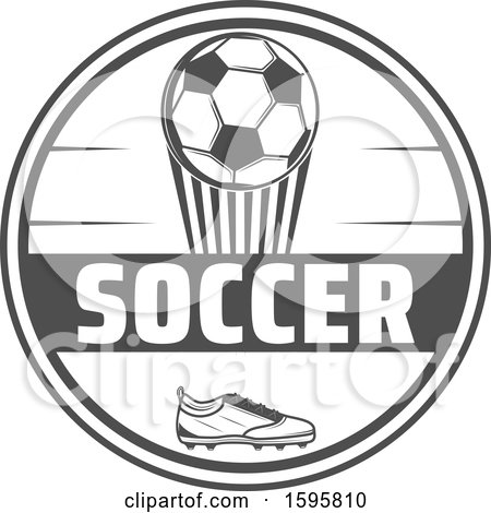 Clipart of a Grayscale Soccer Design - Royalty Free Vector Illustration by Vector Tradition SM