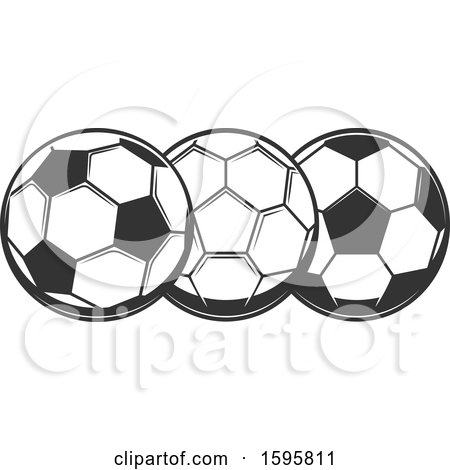 Clipart of a Trio of Soccer Balls - Royalty Free Vector Illustration by Vector Tradition SM