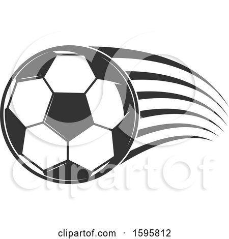 Clipart of a Flying Soccer Ball - Royalty Free Vector Illustration by Vector Tradition SM