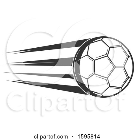 Clipart of a Flying Soccer Ball - Royalty Free Vector Illustration by Vector Tradition SM