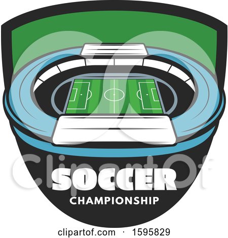 Clipart of a Soccer Stadium Design - Royalty Free Vector Illustration by Vector Tradition SM