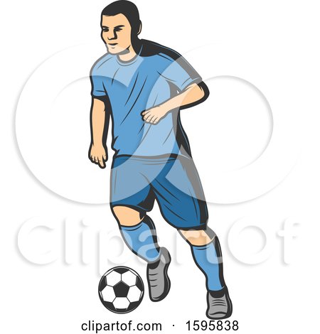 Clipart of a Soccer Player - Royalty Free Vector Illustration by Vector Tradition SM