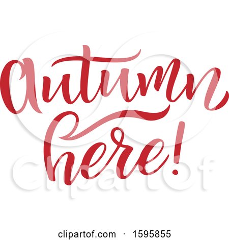 Clipart of an Autumn Here Text Design - Royalty Free Vector Illustration by Vector Tradition SM