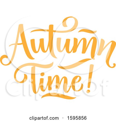 Clipart of an Autumn Time Text Design - Royalty Free Vector Illustration by Vector Tradition SM
