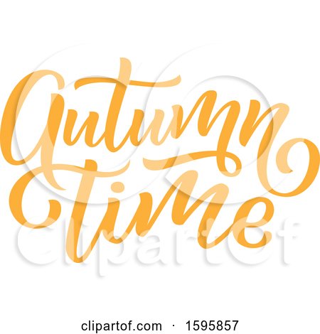 Clipart of an Autumn Time Text Design - Royalty Free Vector Illustration by Vector Tradition SM