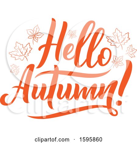 Clipart of a Hello Autumn Text Design - Royalty Free Vector Illustration by Vector Tradition SM
