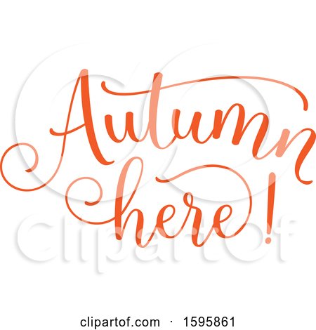 Clipart of an Autumn Here Text Design - Royalty Free Vector Illustration by Vector Tradition SM