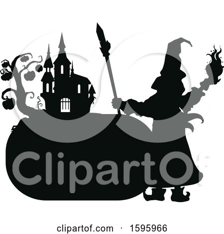 Clipart of a Silhouetted Halloween Design - Royalty Free Vector Illustration by Vector Tradition SM