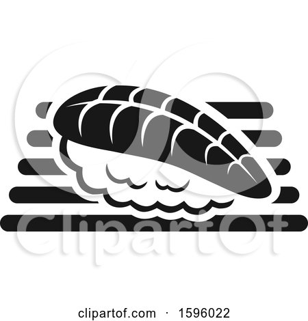 Clipart of a Black and White Sushi Design - Royalty Free Vector Illustration by Vector Tradition SM