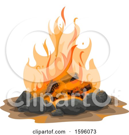Clipart of a Campfire - Royalty Free Vector Illustration by Vector Tradition SM