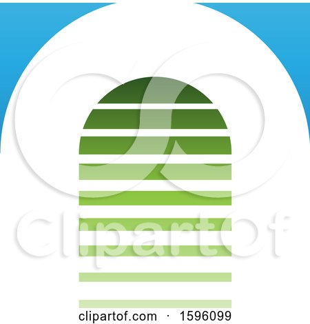 Clipart of a Striped Green and Blue Letter a Logo - Royalty Free Vector Illustration by cidepix