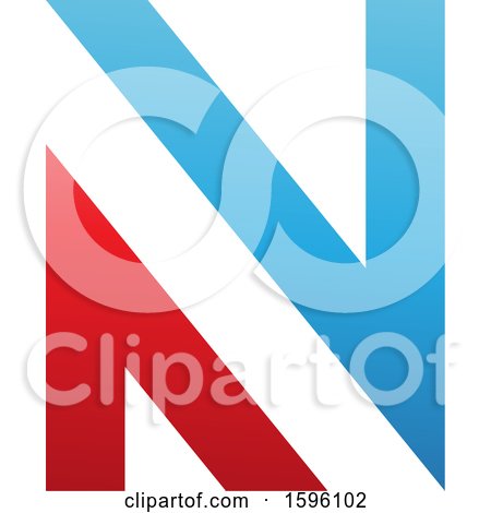 Clipart of a Blue and Red Letter N Logo - Royalty Free Vector Illustration by cidepix