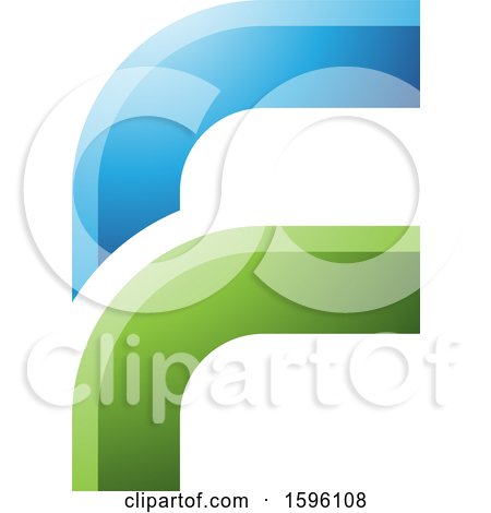 Clipart of a Rounded Corner Blue and Green Letter F Logo - Royalty Free Vector Illustration by cidepix