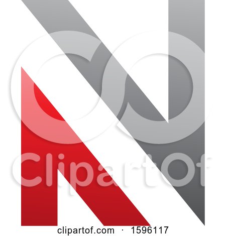Clipart of a Gray and Red Letter N Logo - Royalty Free Vector Illustration by cidepix