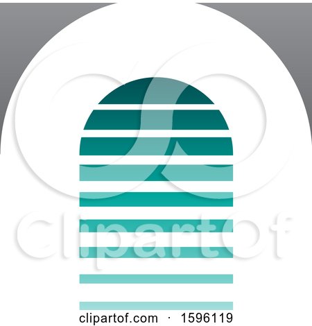 Clipart of a Striped Turquoise and Gray Letter a Logo - Royalty Free Vector Illustration by cidepix