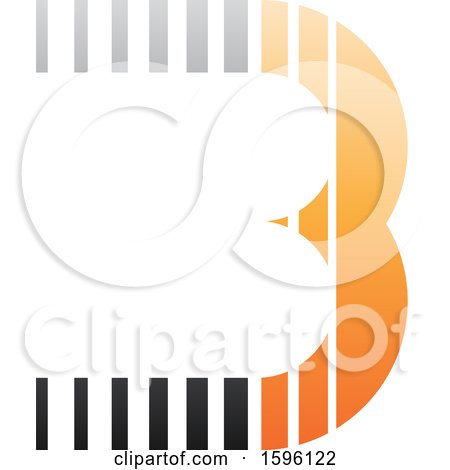 Clipart of a Striped Gray and Orange Letter B Logo - Royalty Free Vector Illustration by cidepix