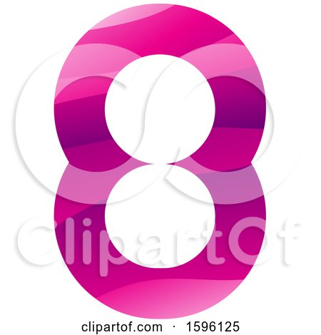 Clipart of a Pink Number 8 Logo - Royalty Free Vector Illustration by cidepix