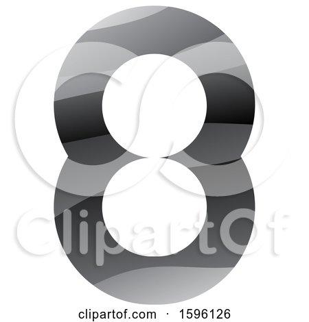Clipart of a Gray Number 8 Logo - Royalty Free Vector Illustration by cidepix