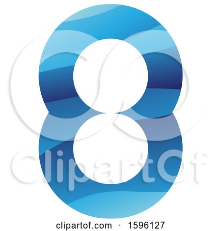 Clipart of a Blue Number 8 Logo - Royalty Free Vector Illustration by cidepix