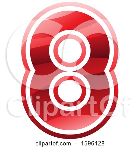 Clipart of a Red Number 8 Logo - Royalty Free Vector Illustration by cidepix