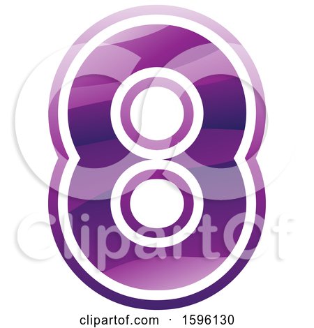 Clipart of a Purple Number 8 Logo - Royalty Free Vector Illustration by cidepix