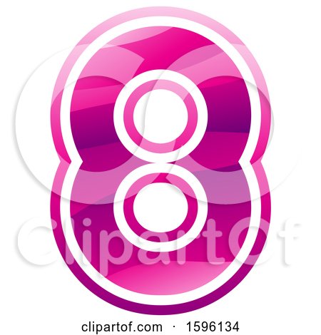 Clipart of a Pink Number 8 Logo - Royalty Free Vector Illustration by cidepix