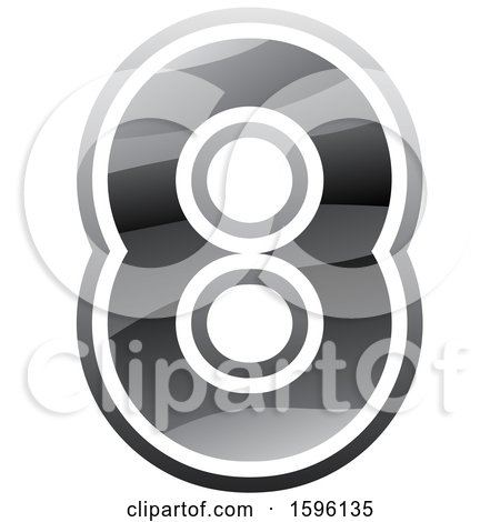 Clipart of a Gray Number 8 Logo - Royalty Free Vector Illustration by cidepix