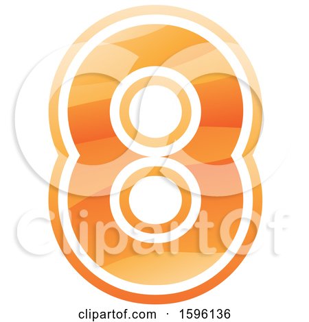 Clipart of an Orange Number 8 Logo - Royalty Free Vector Illustration by cidepix