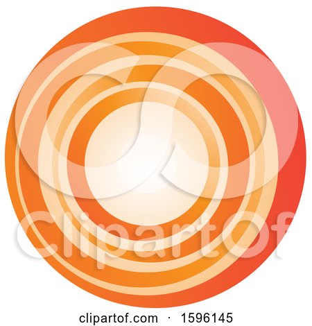 Clipart of an Orange Letter O Logo - Royalty Free Vector Illustration by cidepix