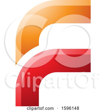 Clipart of a Rounded Corner Orange and Red Letter F Logo - Royalty Free Vector Illustration by cidepix